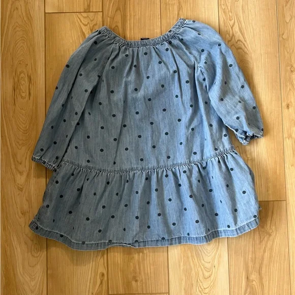 Gap 4T chambray polka dot dress - Picture 4 of 4
